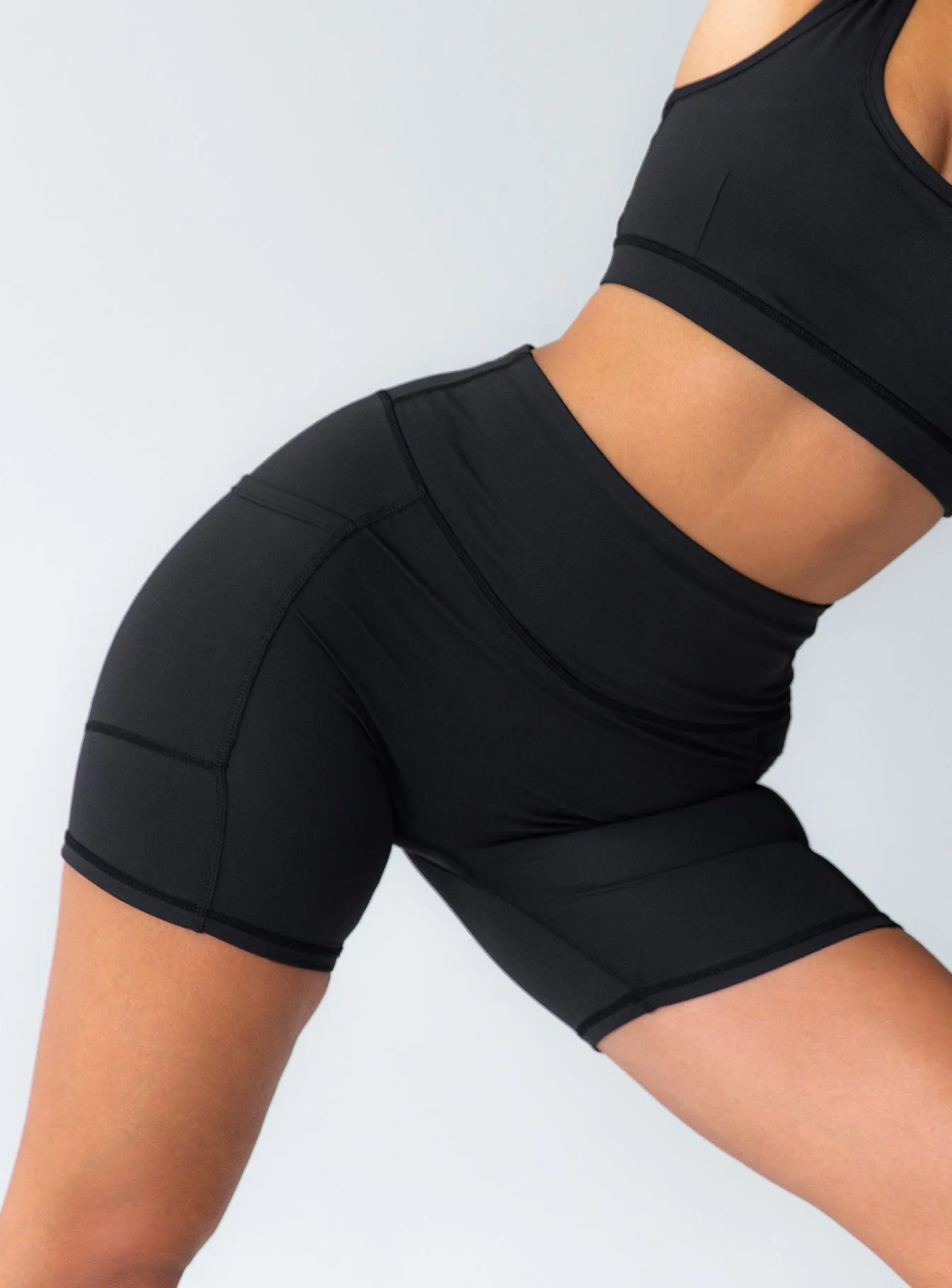 Conquer Black Activewear Shorts