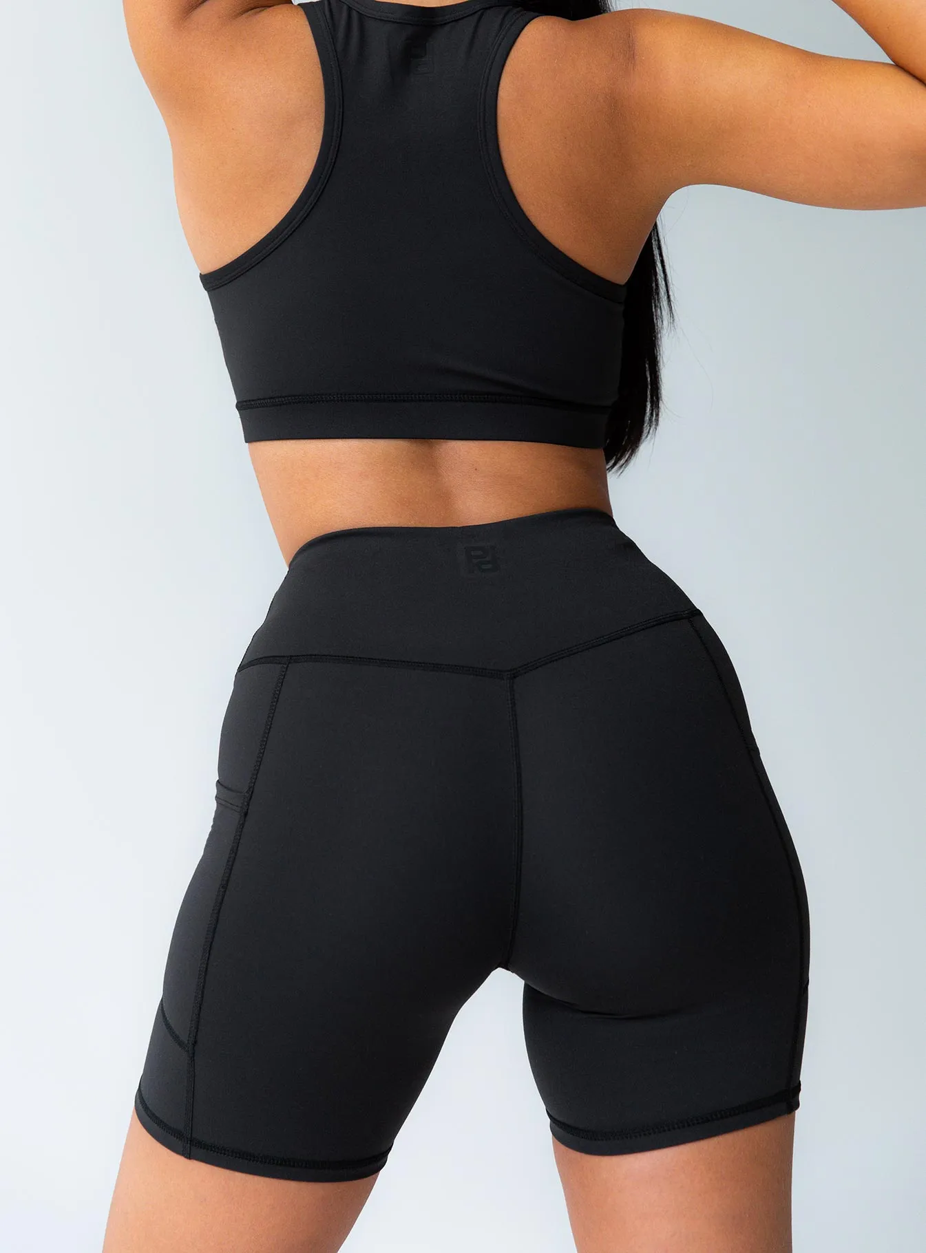 Conquer Black Activewear Shorts