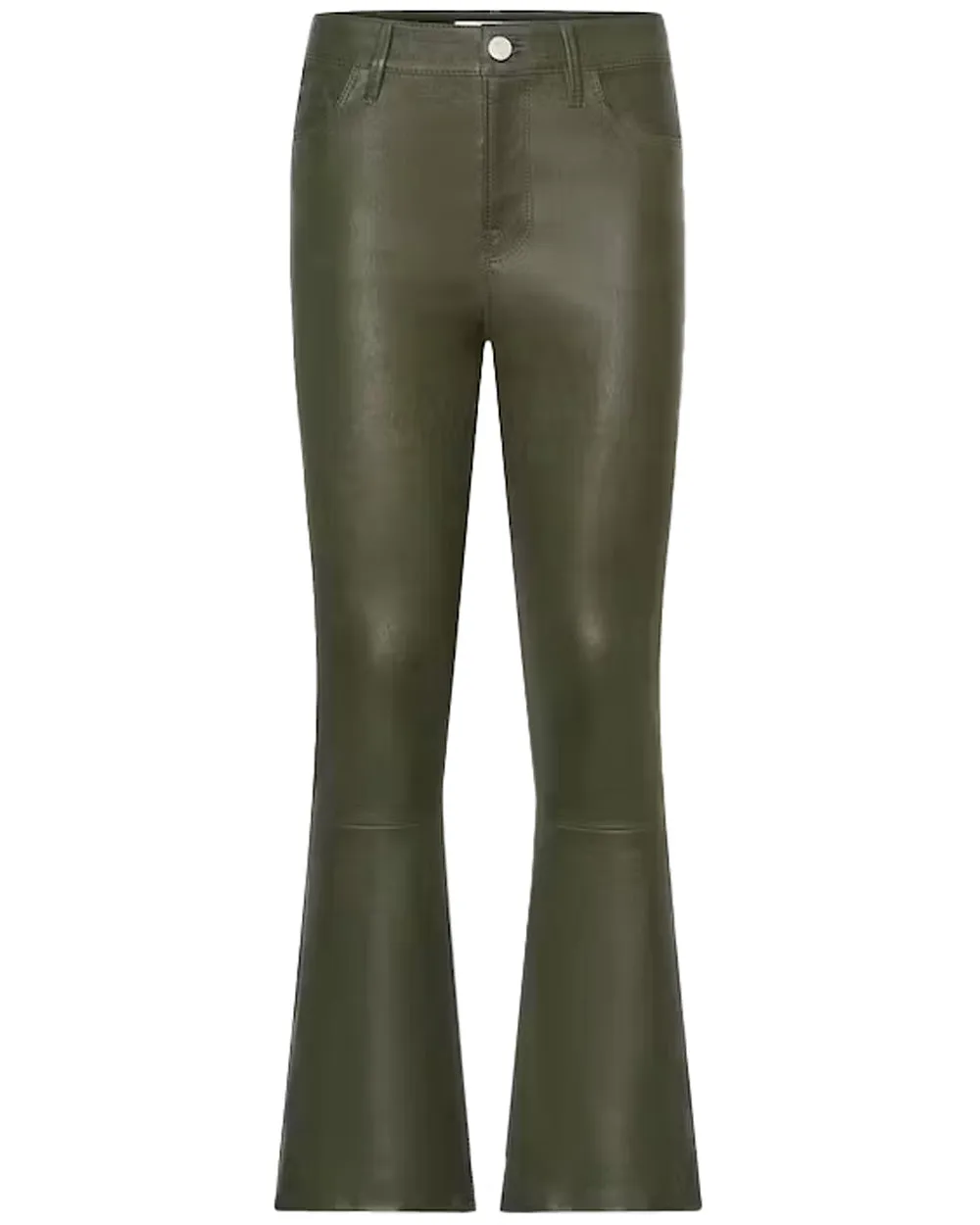 Crop Mini Bootcut Leather Pant in Surplus