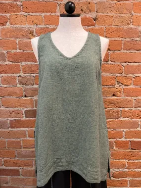 Cut Loose tank, flowy crosshatch linen (3 colors)