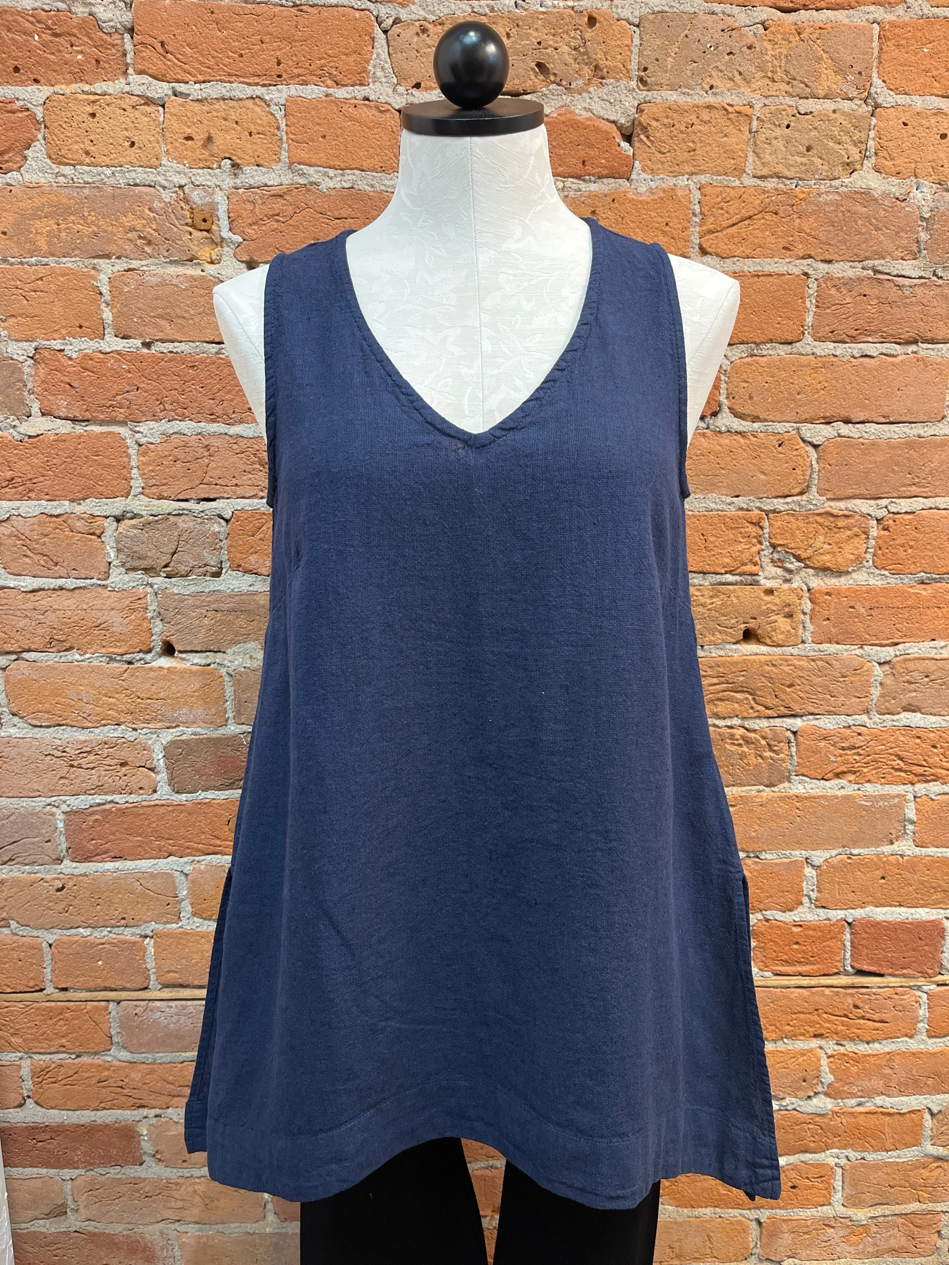 Cut Loose tank, flowy crosshatch linen (3 colors)