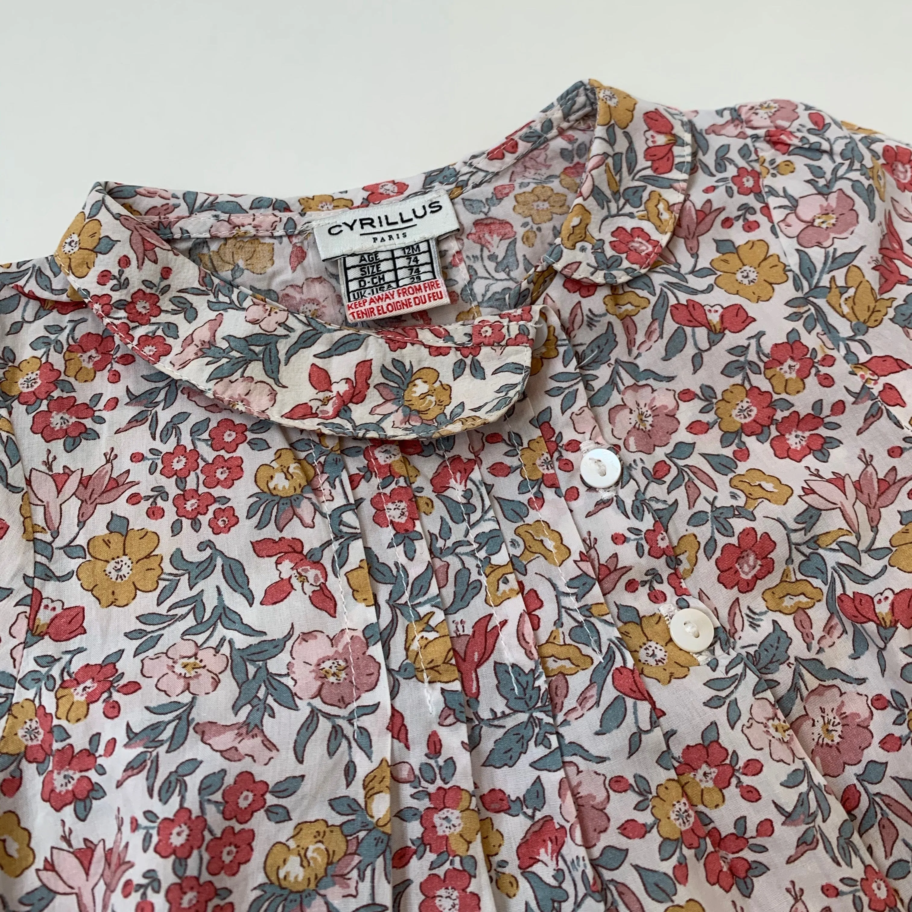 Cyrillus Liberty Print Blouse - Collared | Size 12 Months