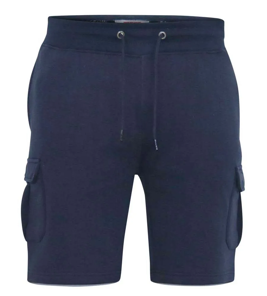 D555 Mens Navy Fleece Cargo Shorts With Elasticated Waist (CYRUS 1)