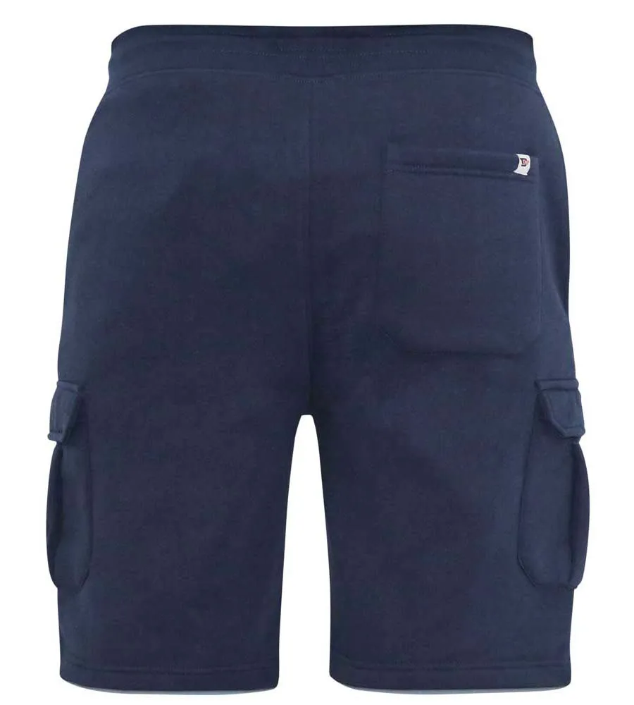 D555 Mens Navy Fleece Cargo Shorts With Elasticated Waist (CYRUS 1)