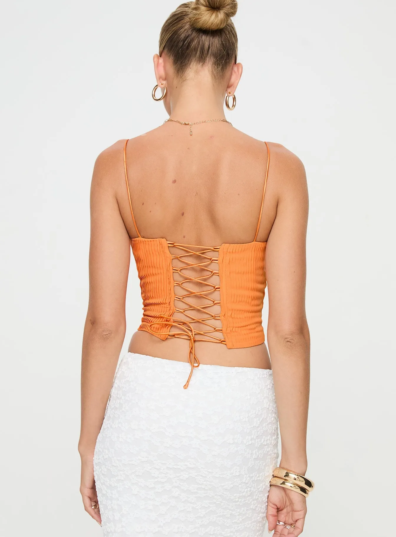 Daintree Orange Plisse Corset