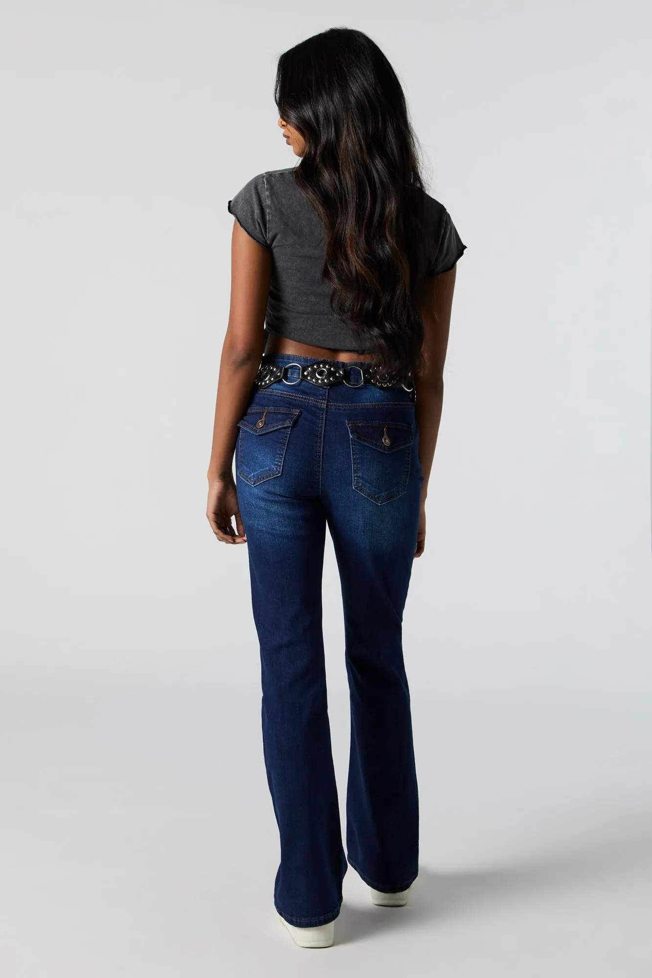 Dark Wash High Waisted Bootcut Jeans