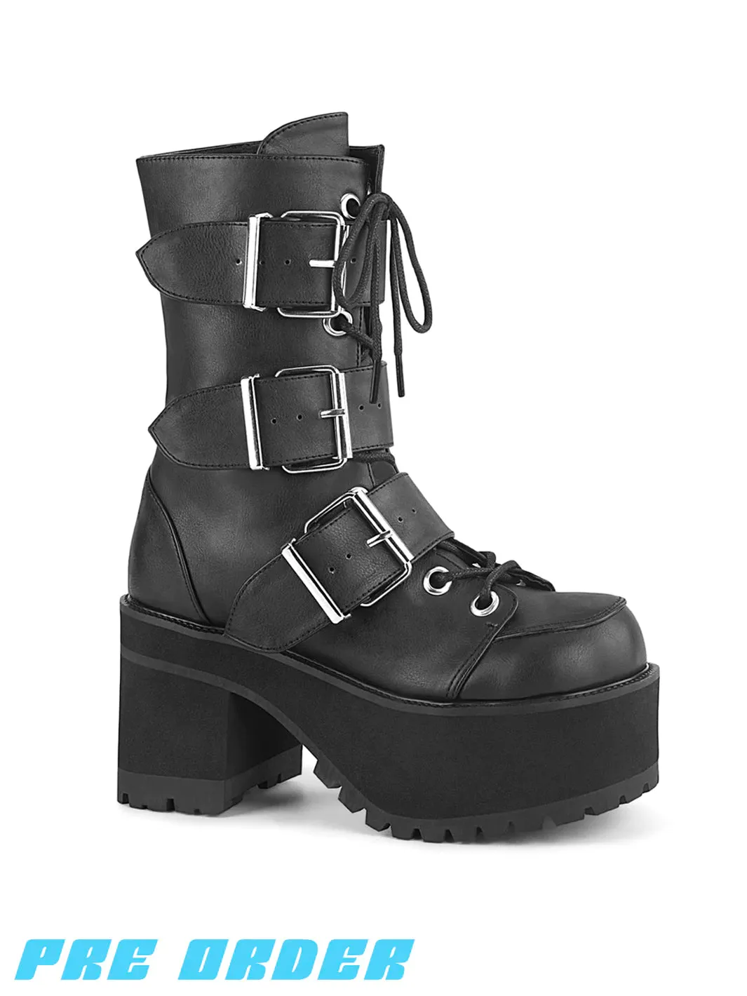 Demonia Ranger-308 - Black Vegan Leather Pre Order