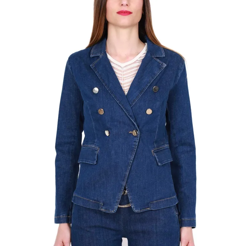 Denim blue blazer jacket