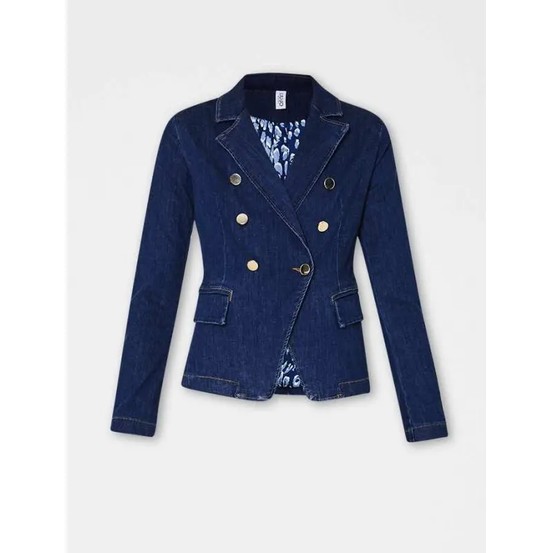 Denim blue blazer jacket