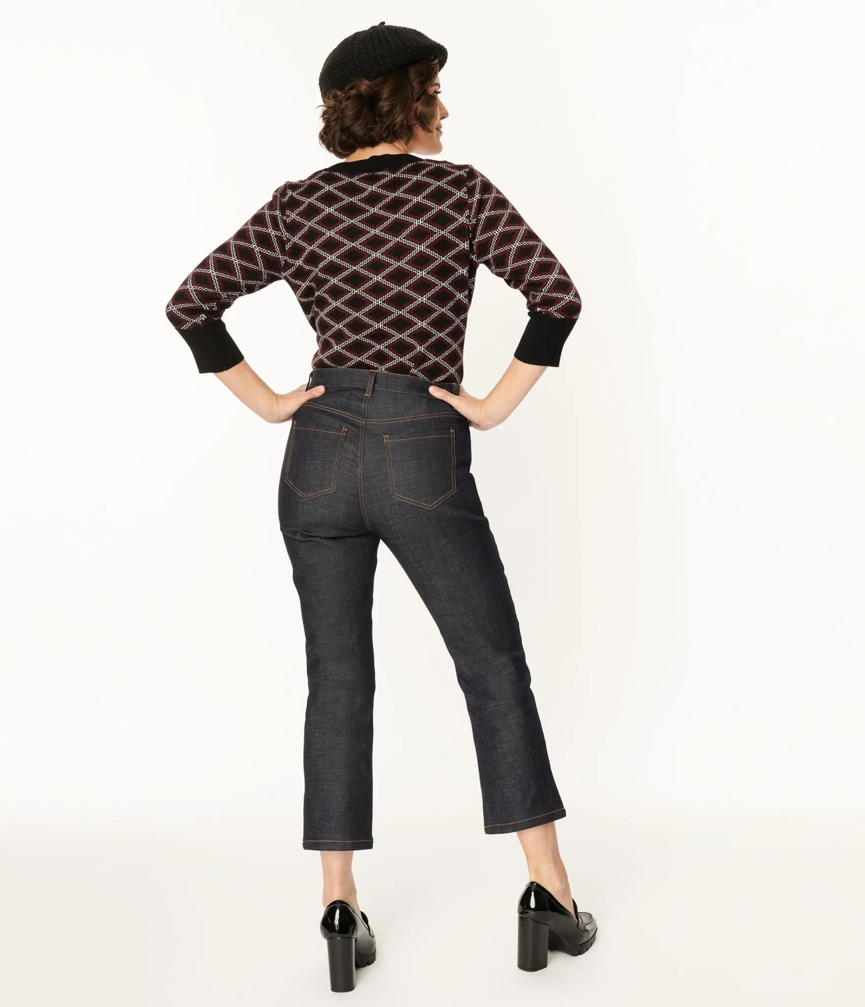 Denim Capri Jeans with Notched Detail by Smak Parlour