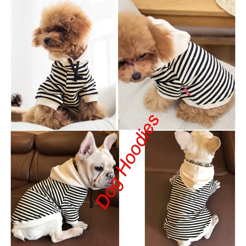 Dog and Owner's Striped Matching Hoodies for Small to Large Dogs