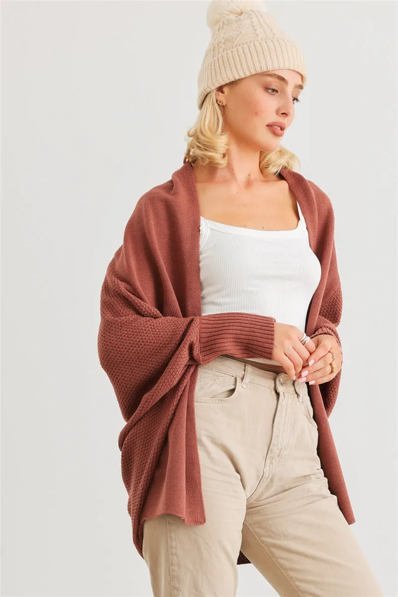 Dolman Sleeve Cardigan Open Front