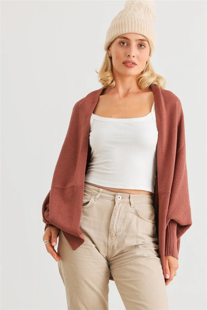 Dolman Sleeve Cardigan Open Front