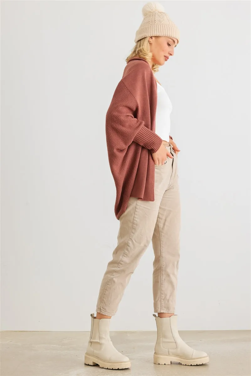 Dolman Sleeve Cardigan Open Front