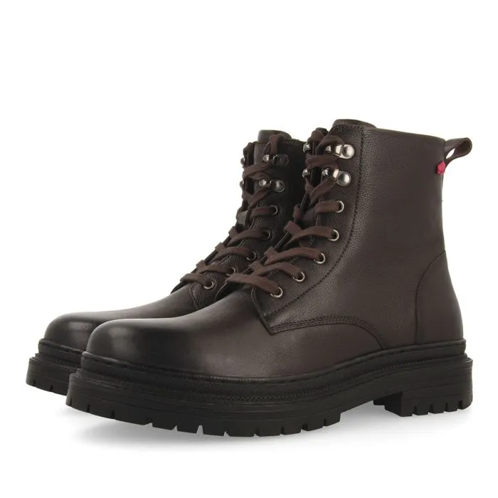 Dolton men's brown split lace-up boots