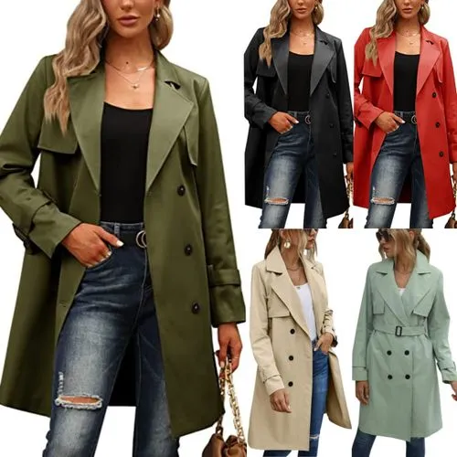 Explosions Winter And Autumn Women's Double-breasted Fashion Casual Coat Jacket