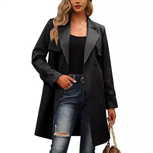 Explosions Winter And Autumn Women's Double-breasted Fashion Casual Coat Jacket