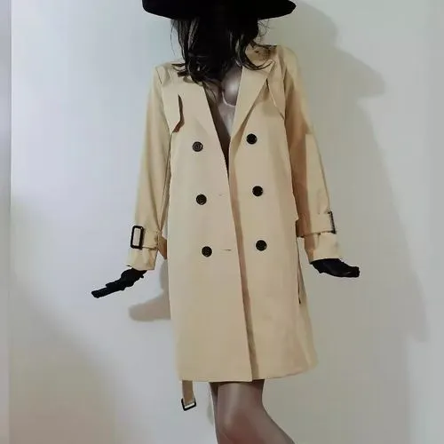 Explosions Winter And Autumn Women's Double-breasted Fashion Casual Coat Jacket