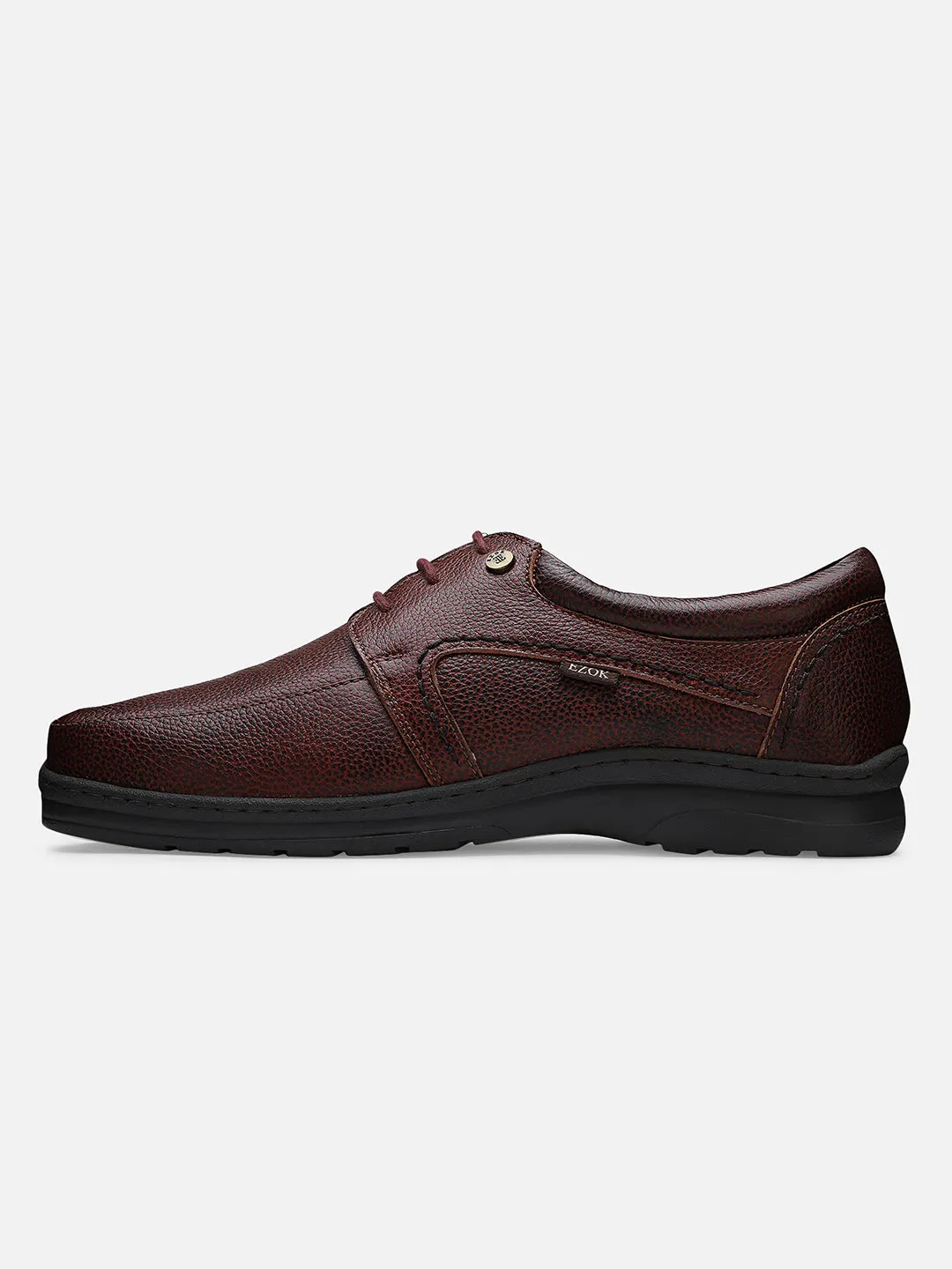 Ezok Men's 2174 Bordo Leather Casual Shoes