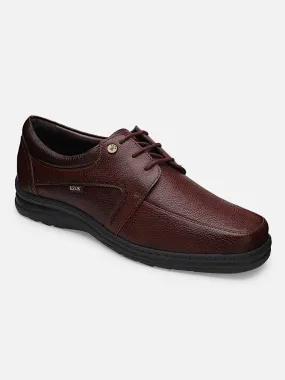 Ezok Men's 2174 Bordo Leather Casual Shoes