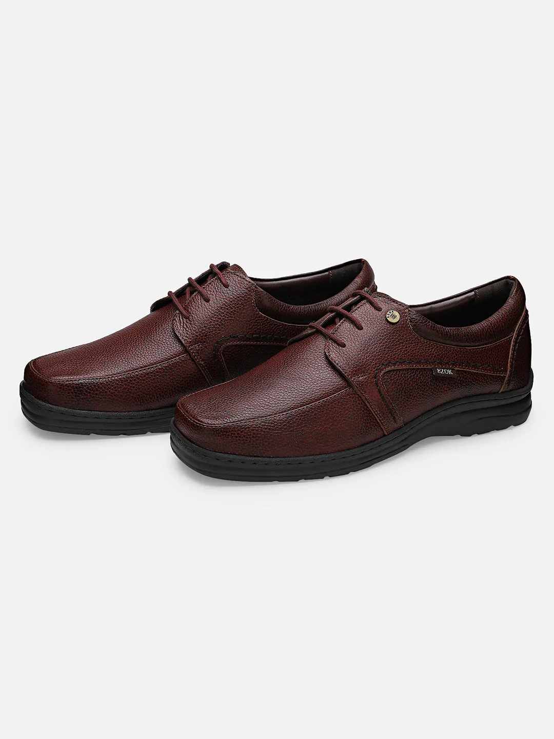 Ezok Men's 2174 Bordo Leather Casual Shoes