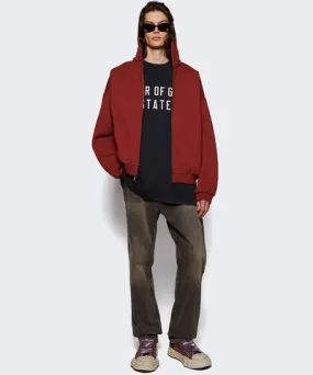 Fear of God Heavy Fleece Full Zip Hoodie Crimson