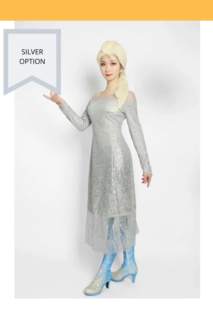 Frozen 2 Elsa Cosplay Costume - High Detail Gradient Embroidery