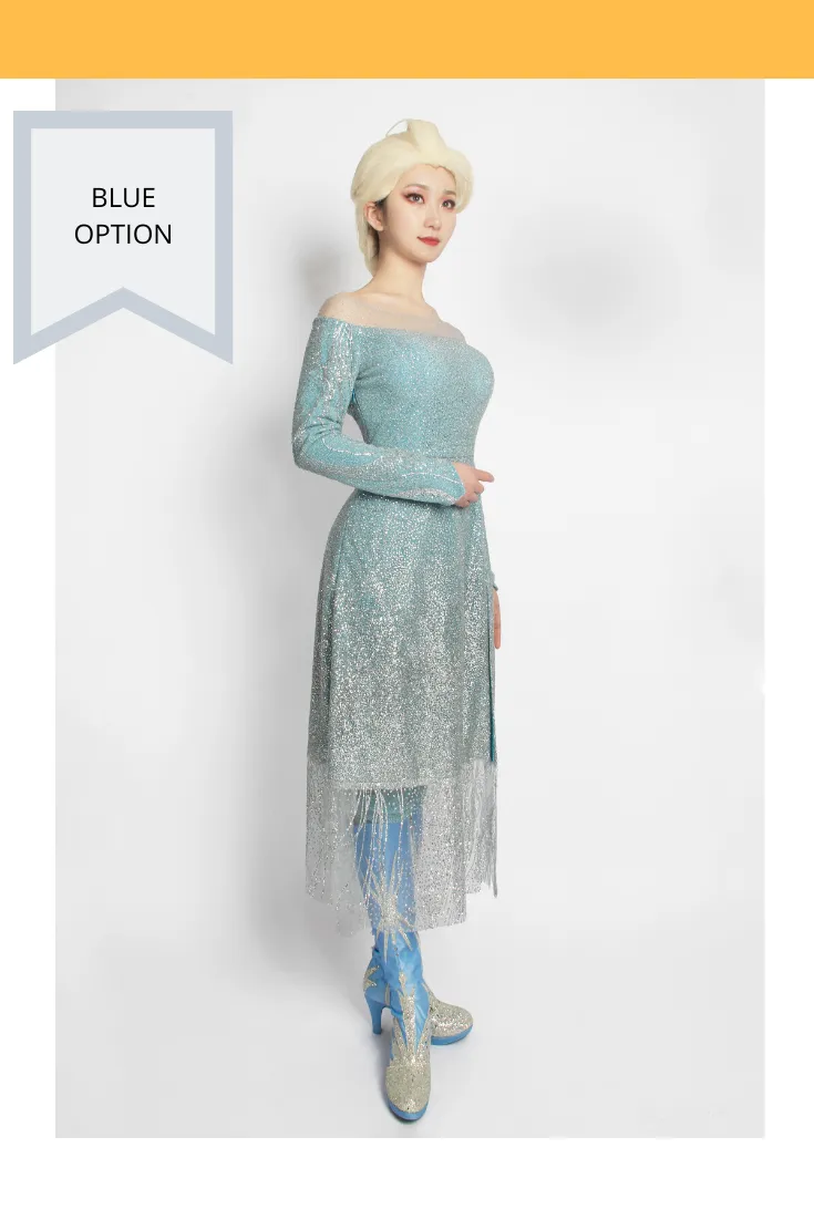 Frozen 2 Elsa Cosplay Costume - High Detail Gradient Embroidery