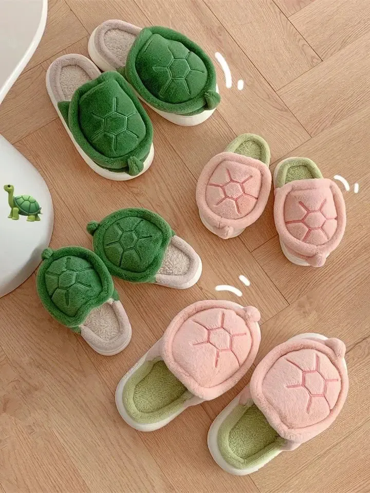 Fuzzy Turtle Slippers