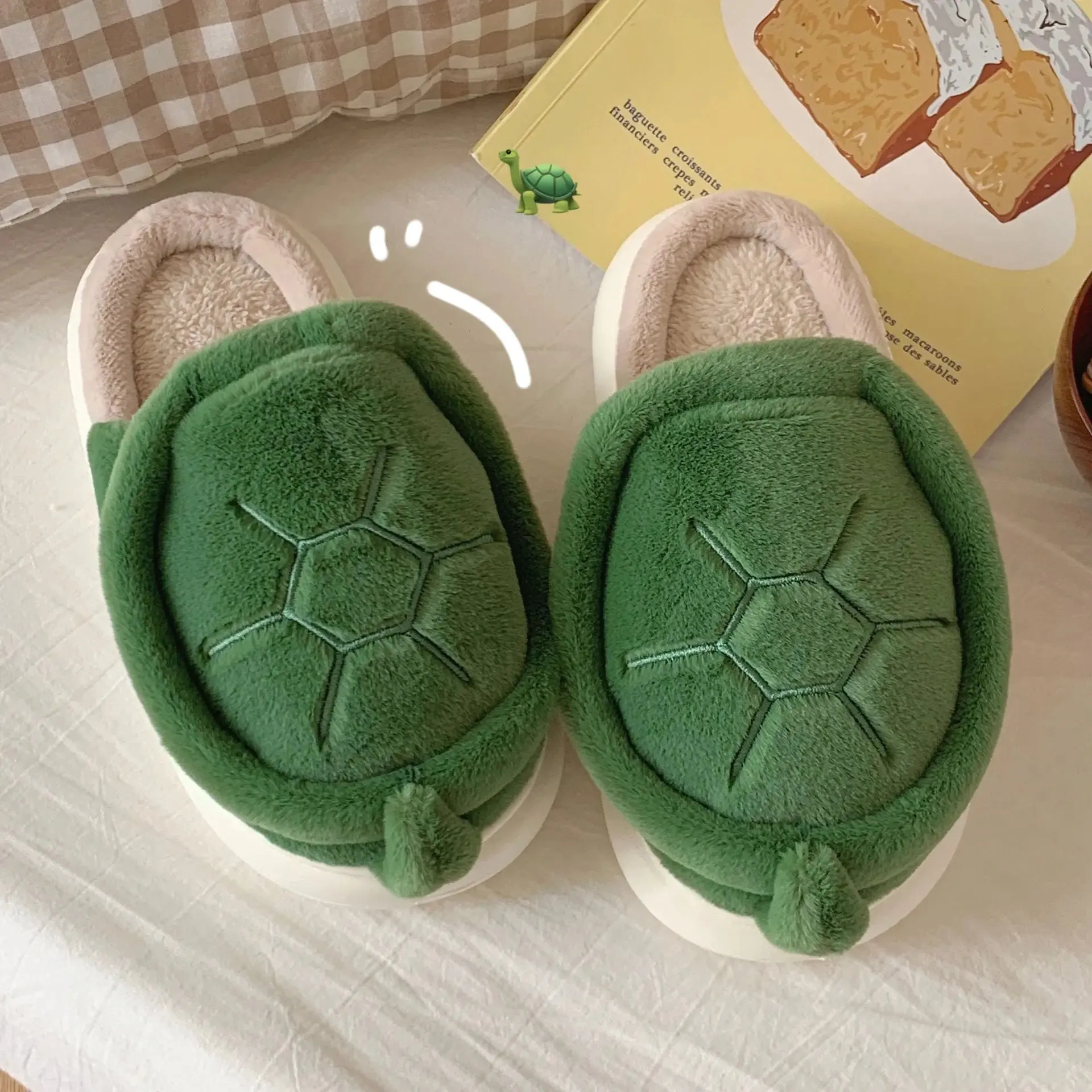 Fuzzy Turtle Slippers