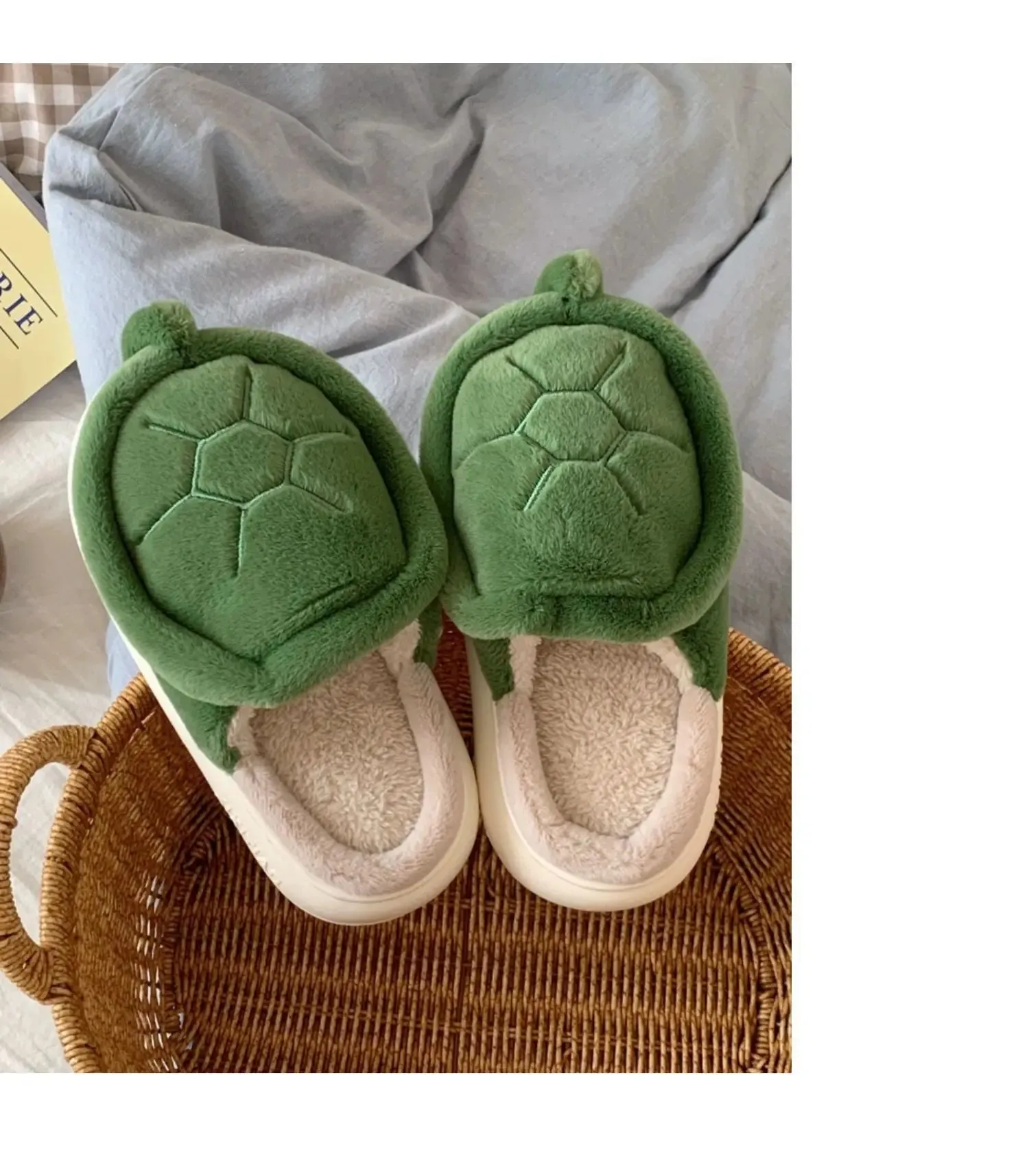 Fuzzy Turtle Slippers