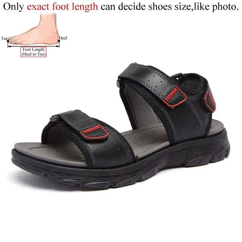 FZ143 Men's Leather Sandals - Lightweight & Casual - Beach Shoes.