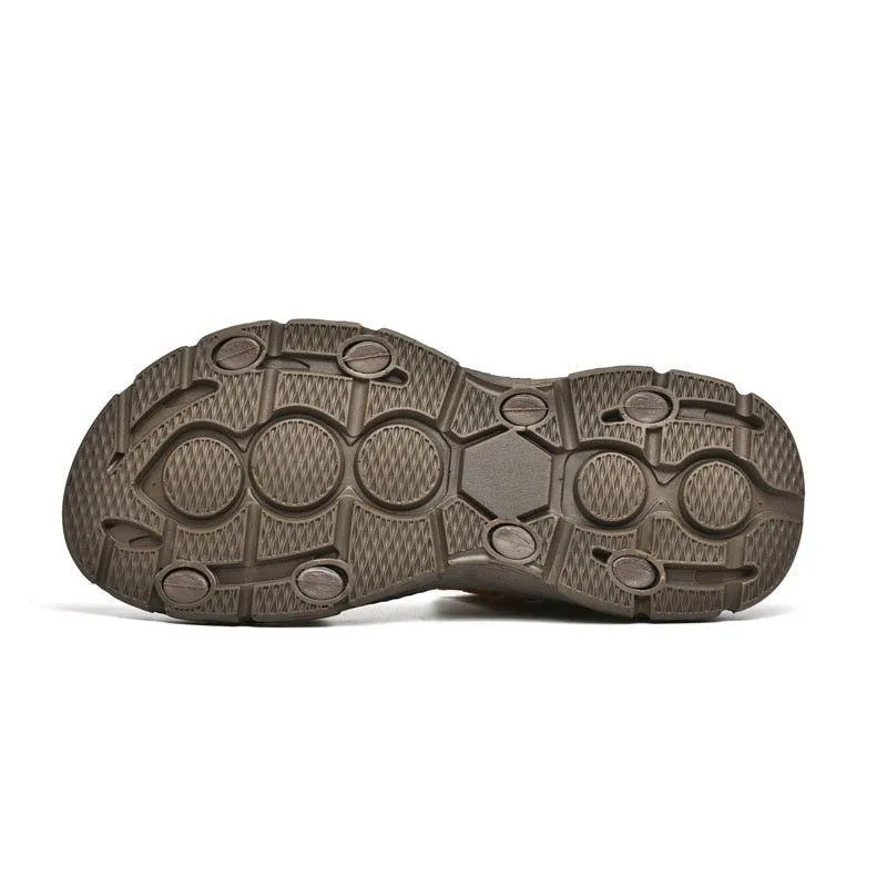 FZ143 Men's Leather Sandals - Lightweight & Casual - Beach Shoes.