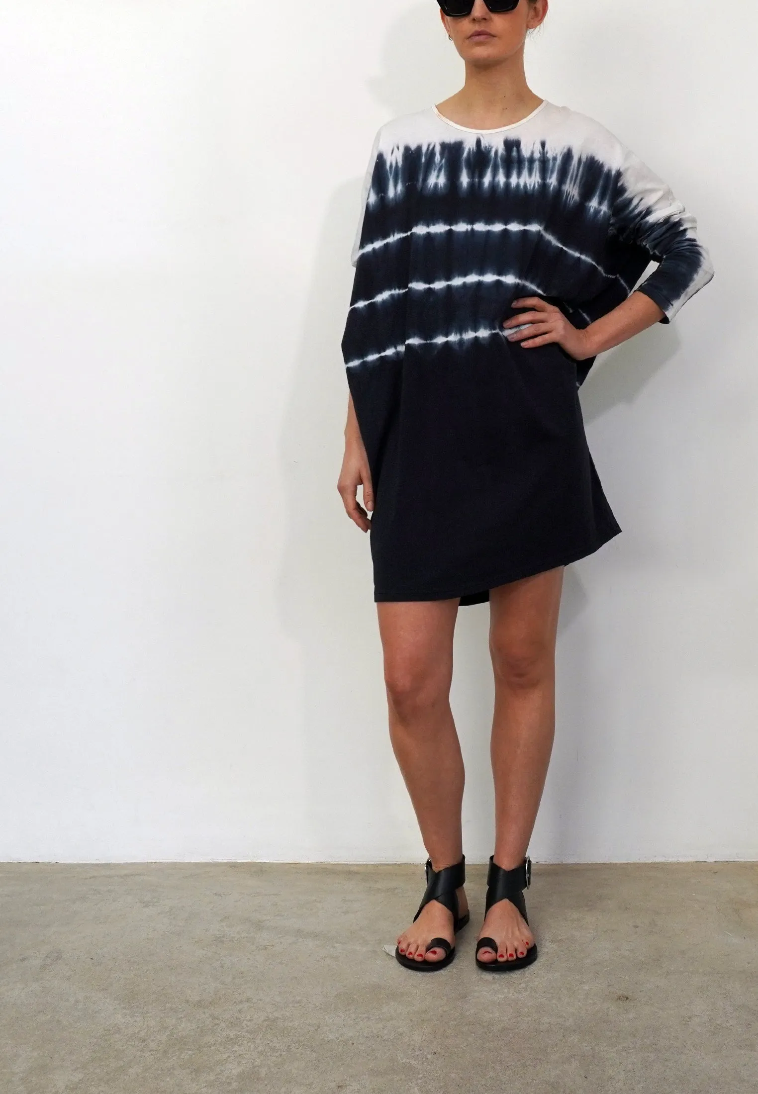 GLANCE DRESS TIE DYE BLACK