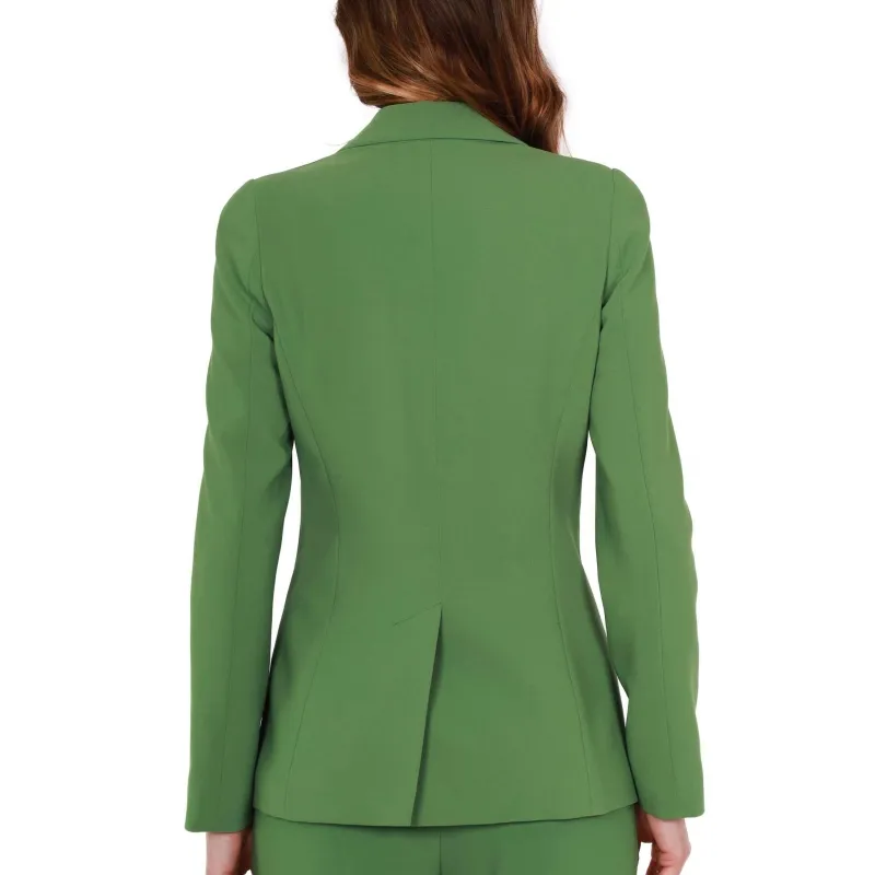 Green Cady Stretch Blazer