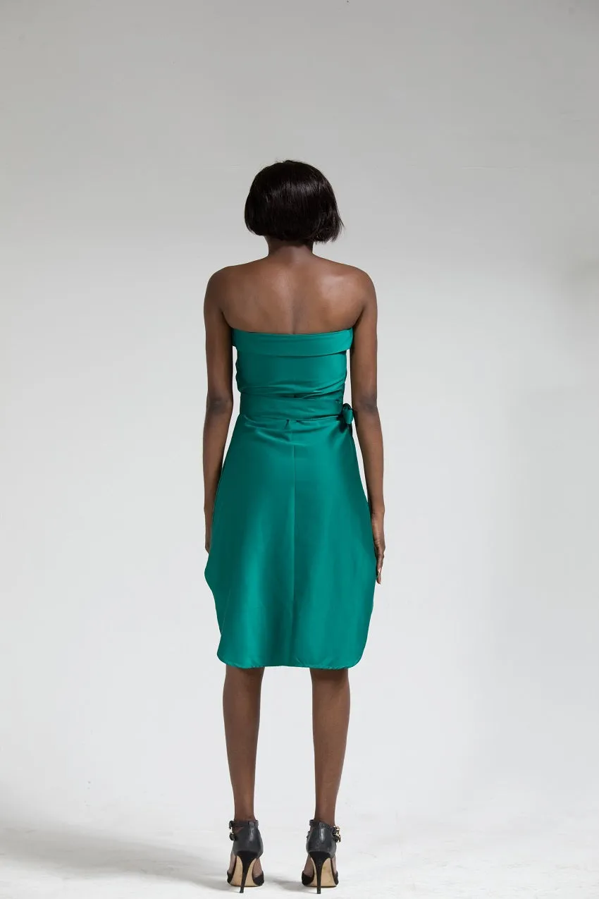 Green Off Shoulder Midi Dress