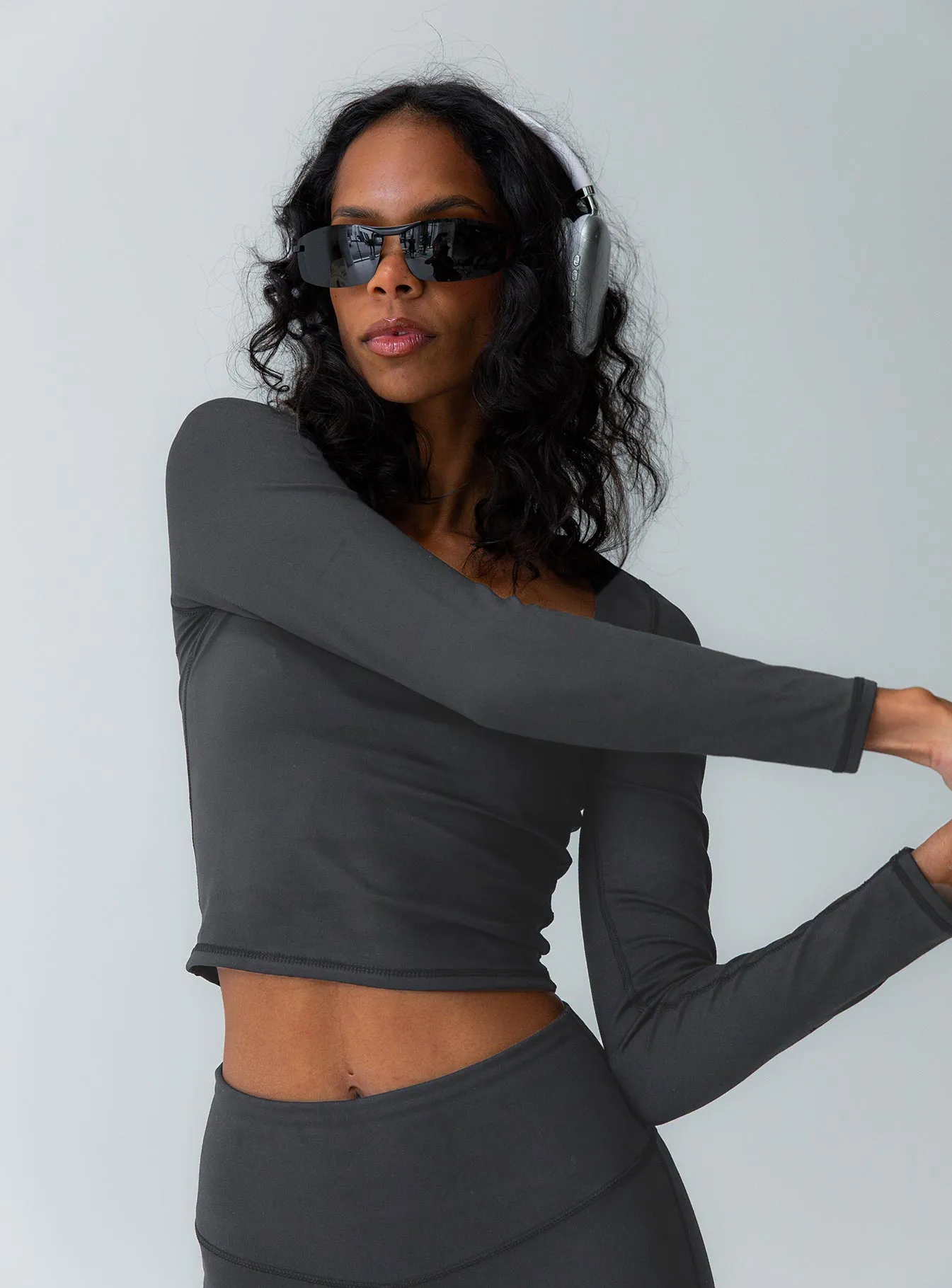 Grey Activewear Top Thriving