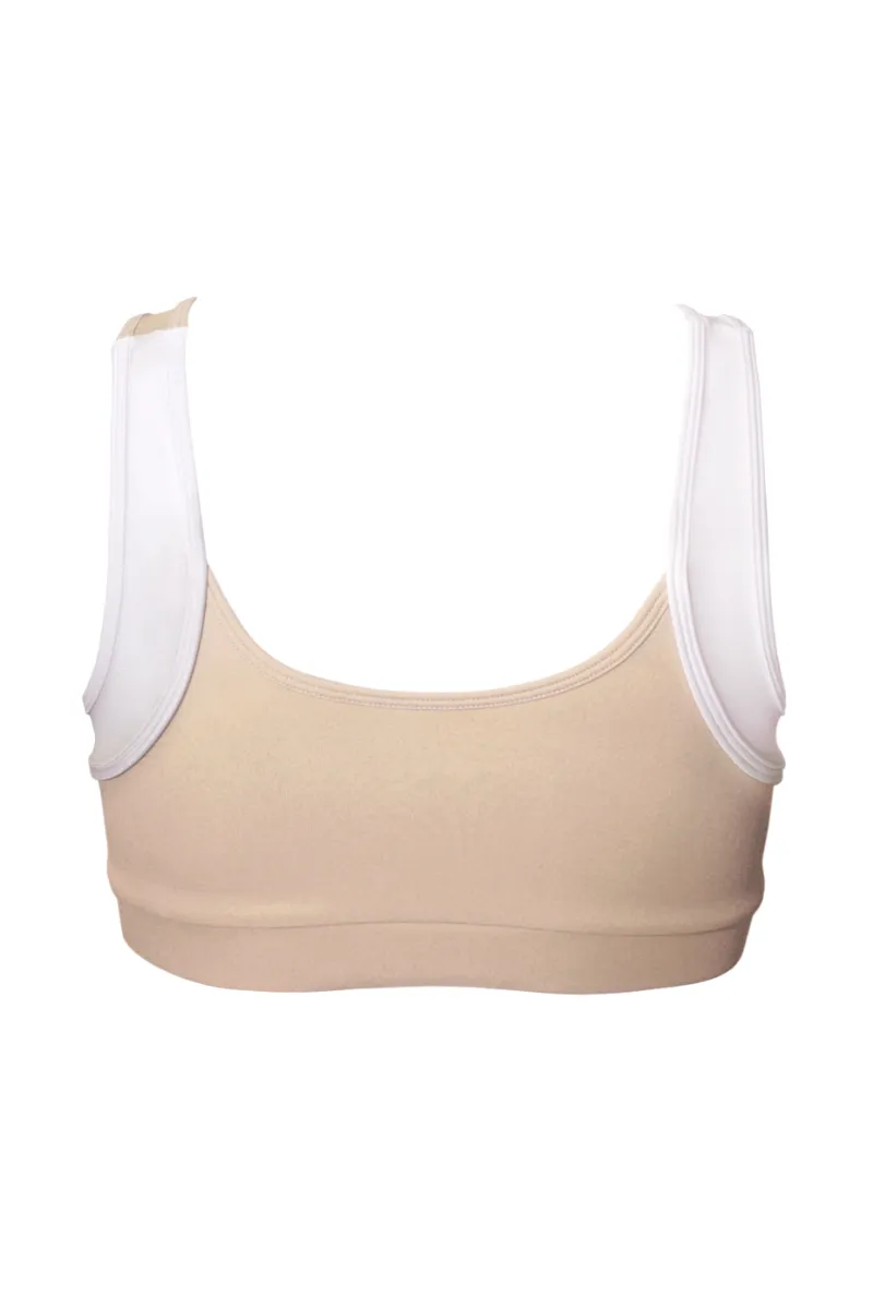 Hamade Activewear Asymmetric Top - Beige | Sleek Fitness Apparel