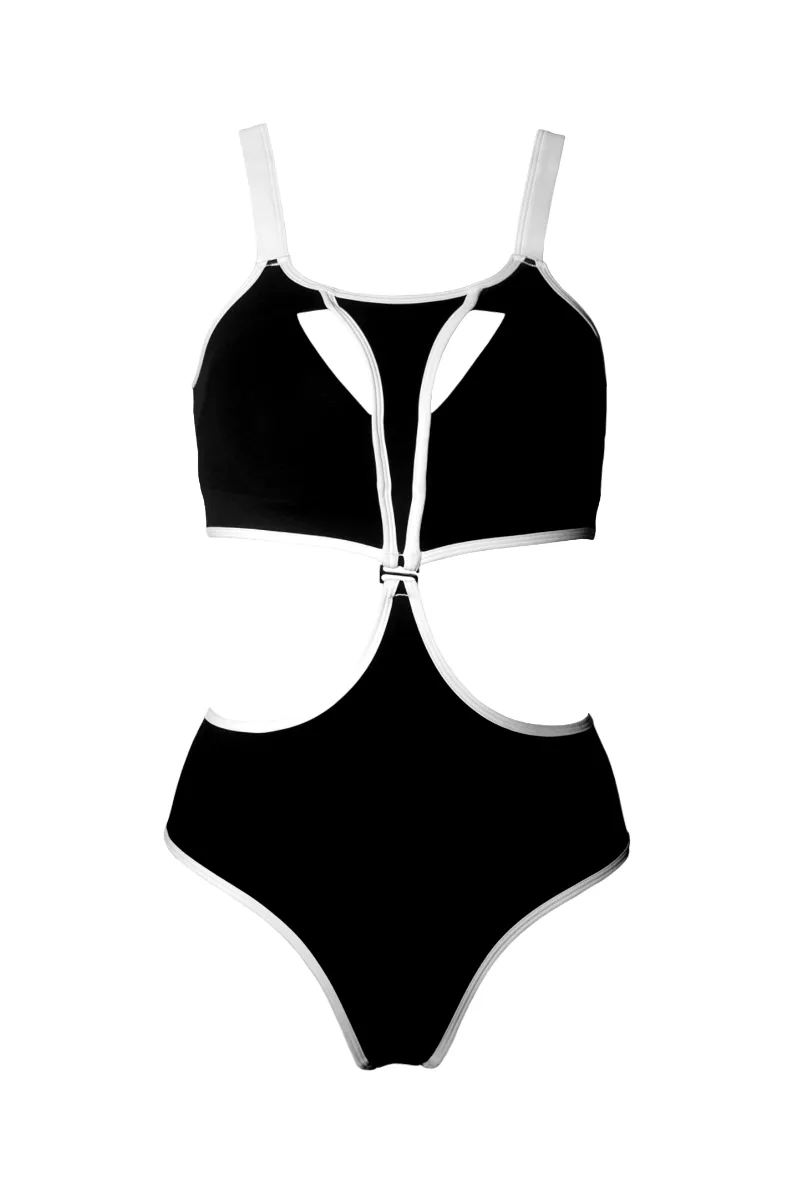 Hamade Activewear High Waisted Bottoms - Black/White Binding