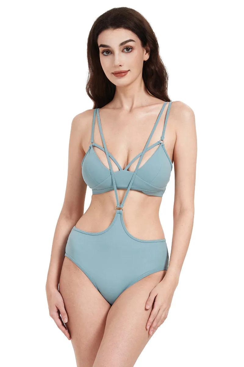 Hamade strappy top light blue