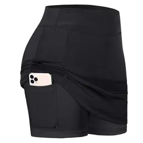 Haute Edition Women's Active Skirt Skort Inner Phone Pocket Shorts.