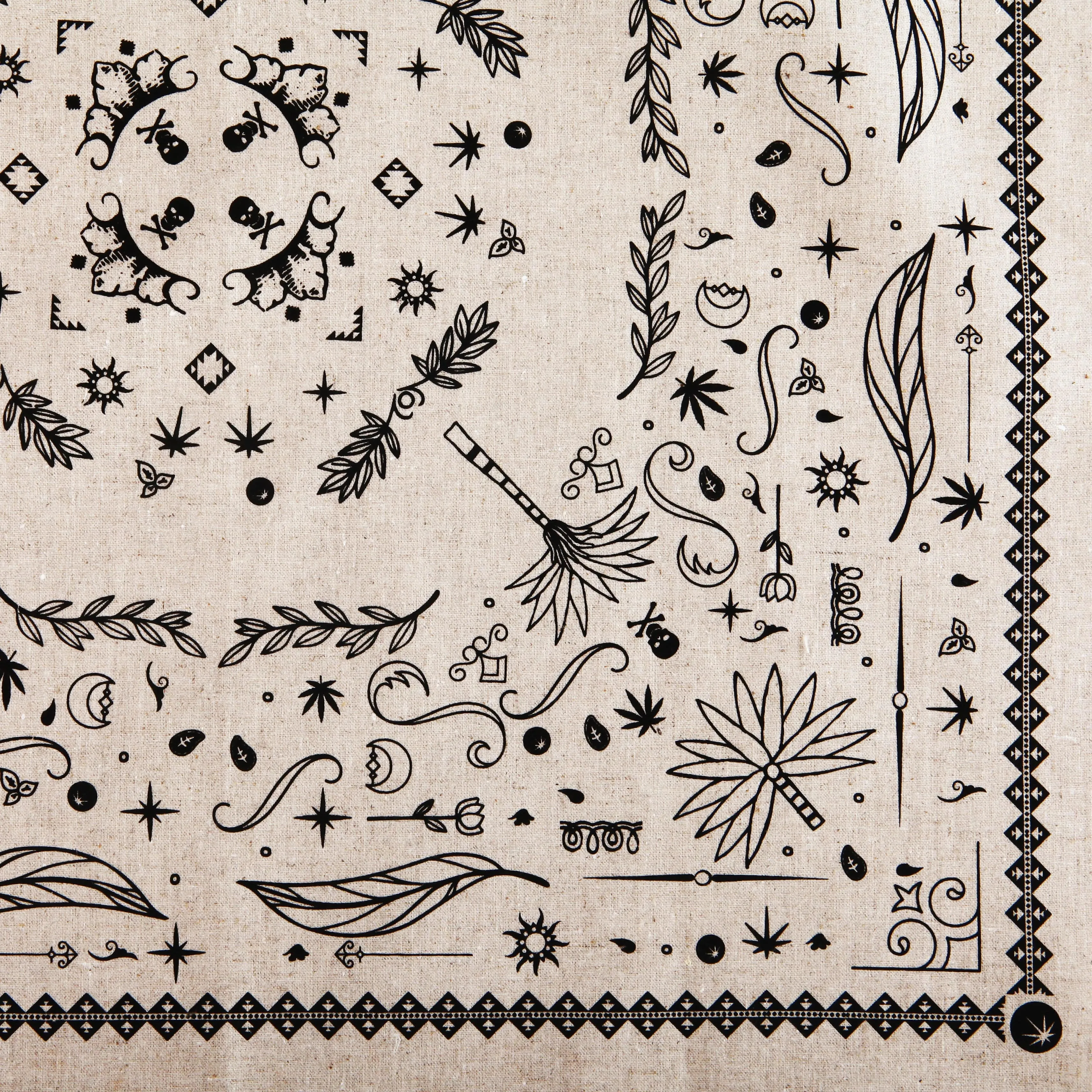 Hemp bandana cannabis motif