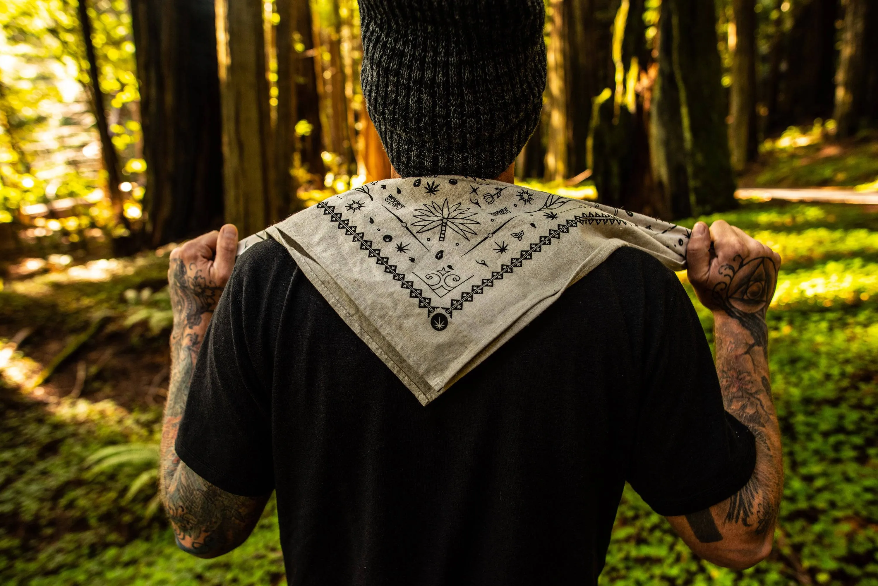 Hemp bandana cannabis motif