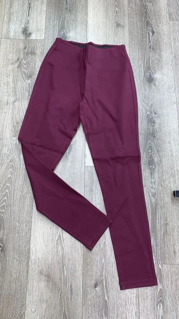 High rise elastic waist trousers