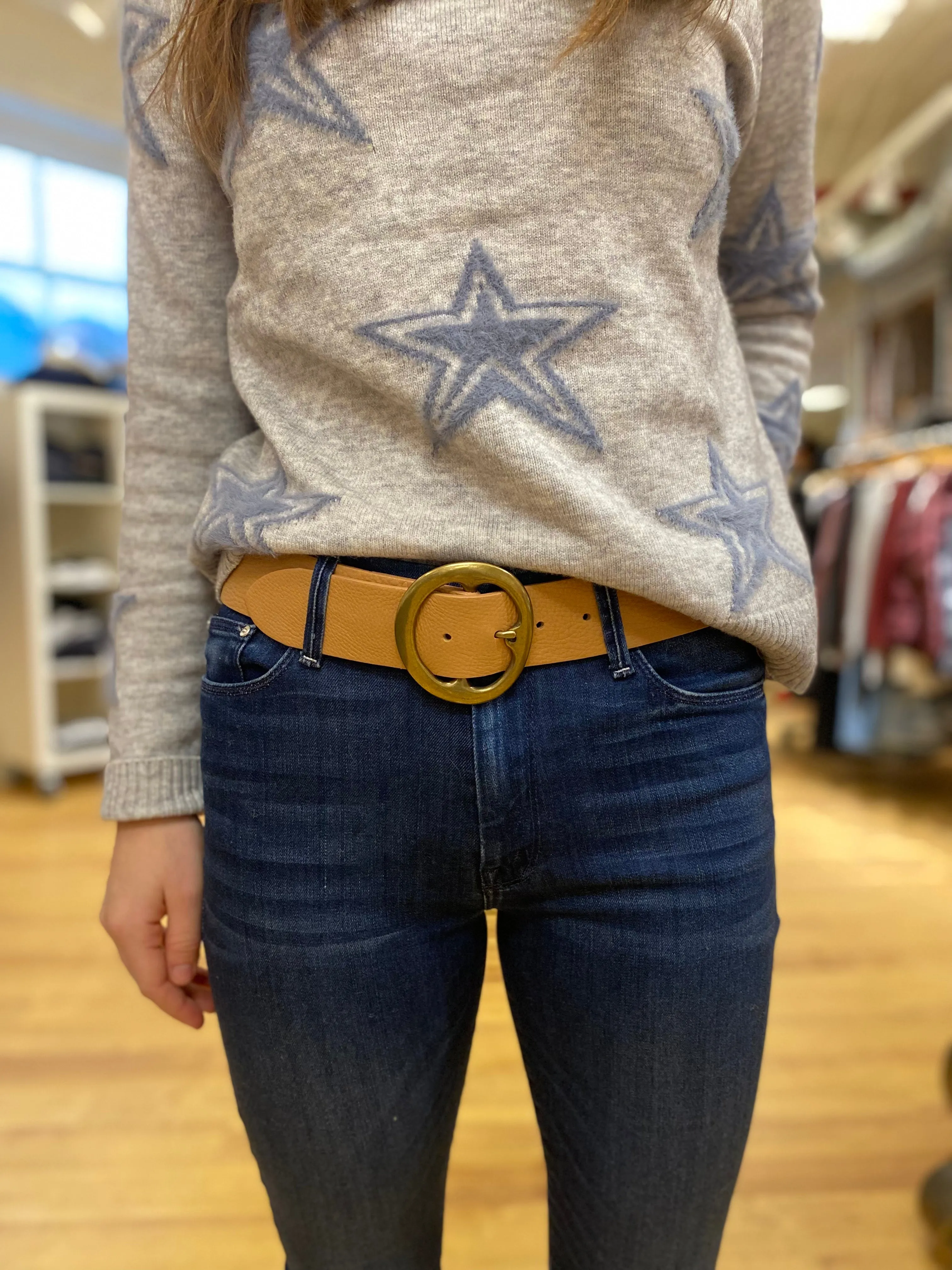 High-Waisted Bell Bottom Leather Belt - Shop Now!