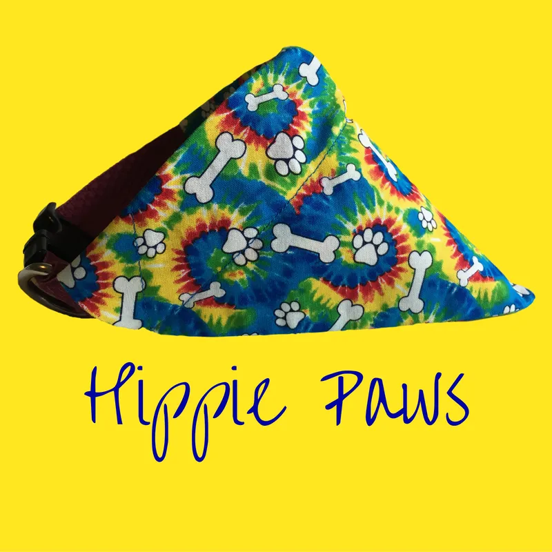 Hippie Paws Bandana - 1 Result: Groovy Pet Bandana with Hippie Design