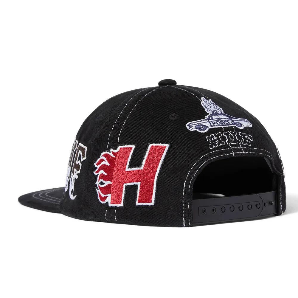 HUF MASHUP 6-PANEL SNAPBACK HAT // BLACK