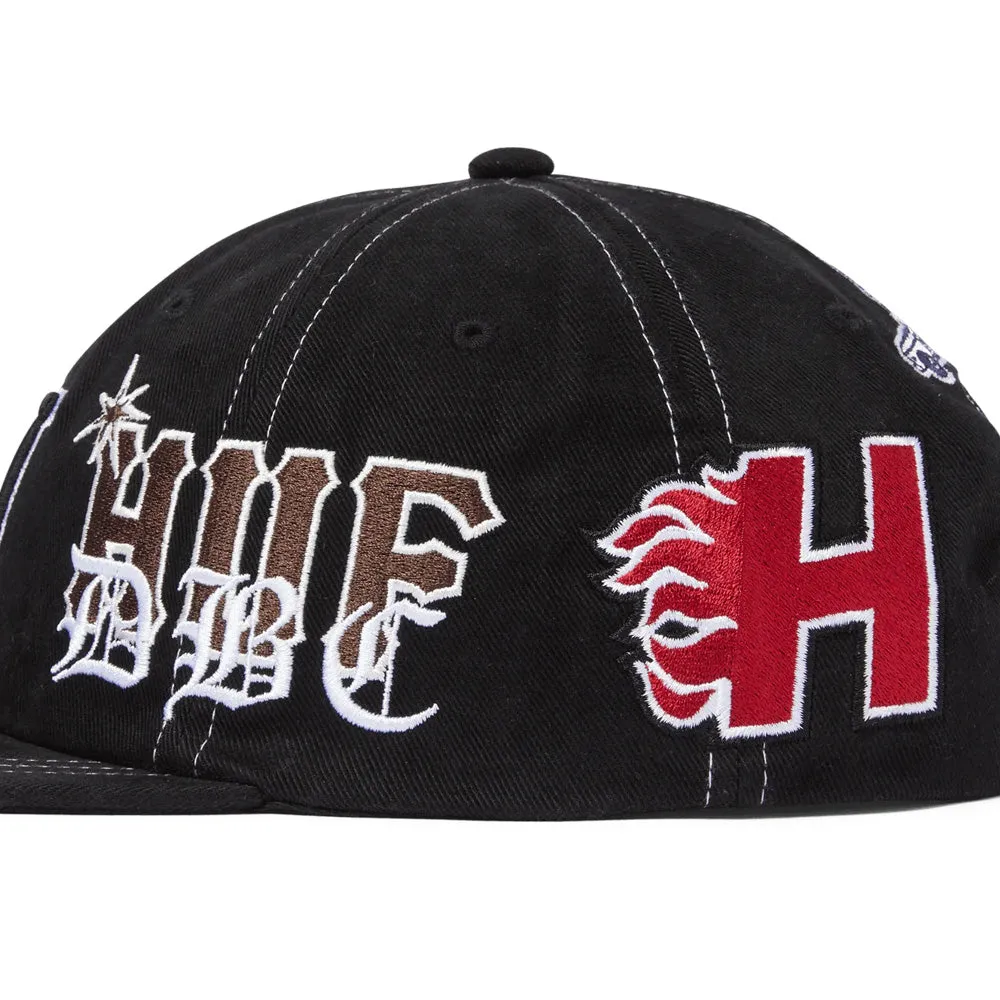 HUF MASHUP 6-PANEL SNAPBACK HAT // BLACK