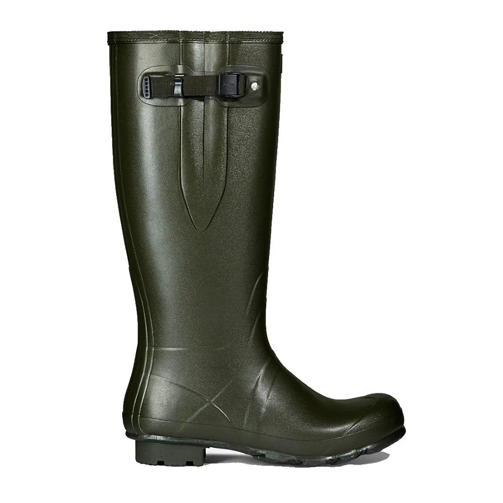 Hunter Men's Wellington Boots, Norris Field Side Adjustable, Dark Olive.