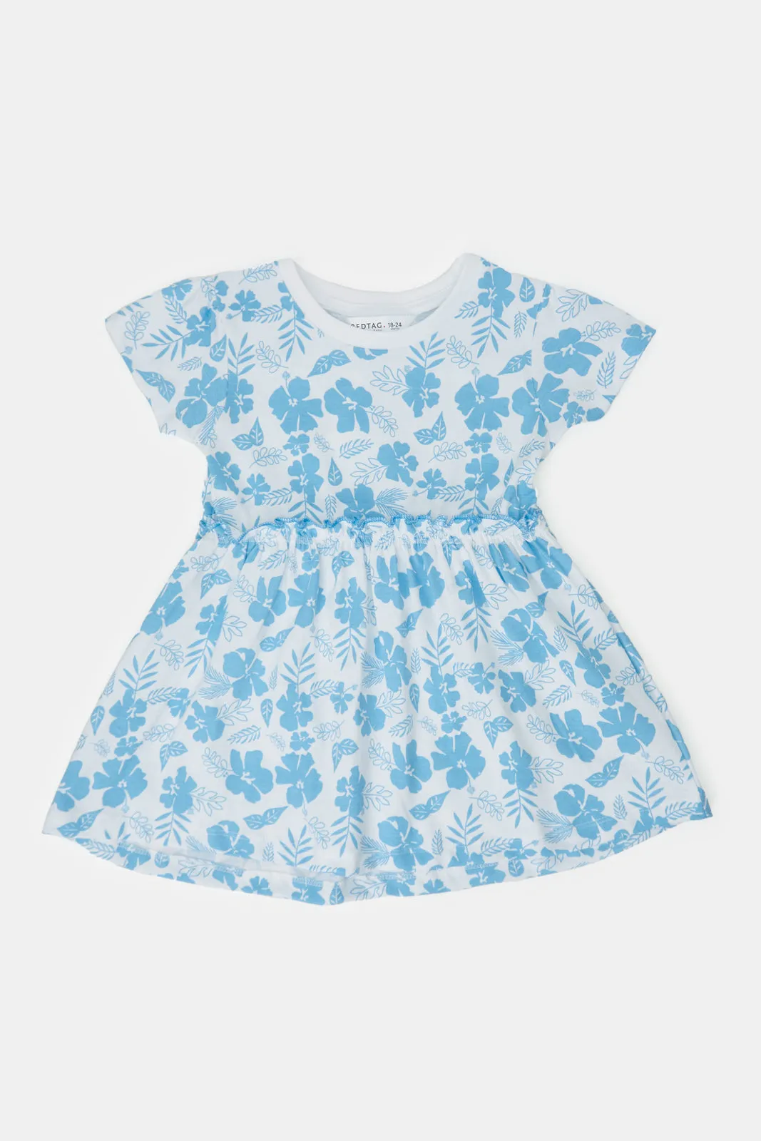 Infant Girls White Floral Print Dress